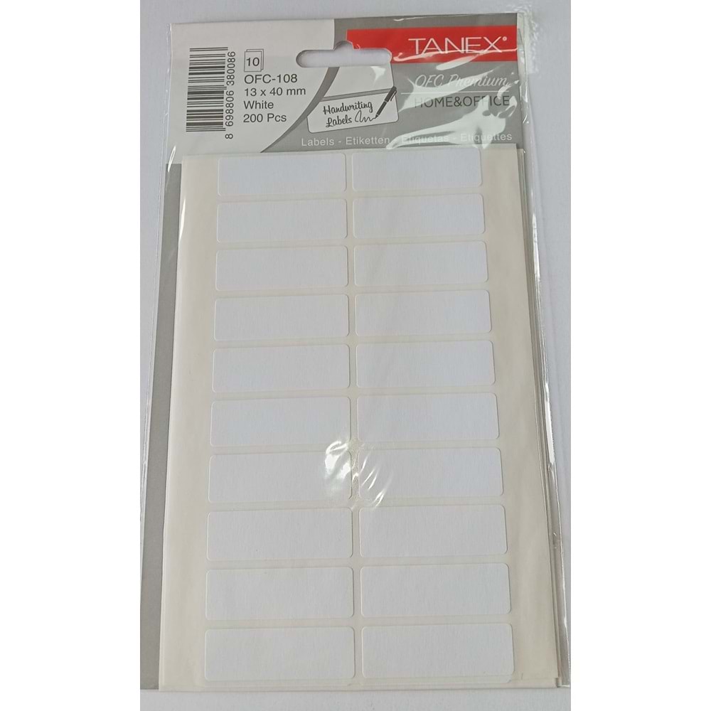 TANEX OFC-108 BEYAZ ETİKET