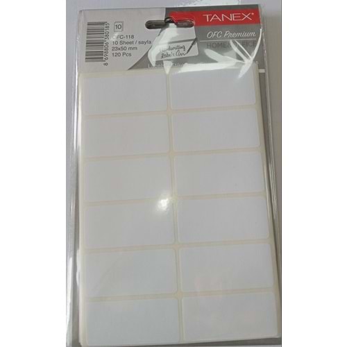TANEX OFC-118 BEYAZ ETİKET