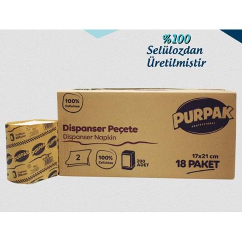 DİSPENSER PURPAK PEÇETE 250 Lİ 18 PAKET