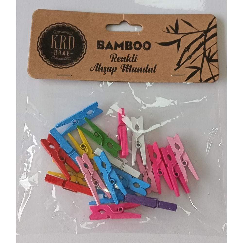 KRD HOME KRD-3182 MİNİ RENKLİ AHŞAP MANDAL