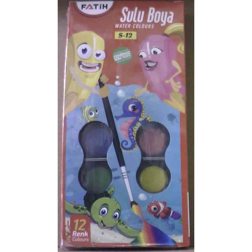 FATİH S-12 SULU BOYA 12 Lİ